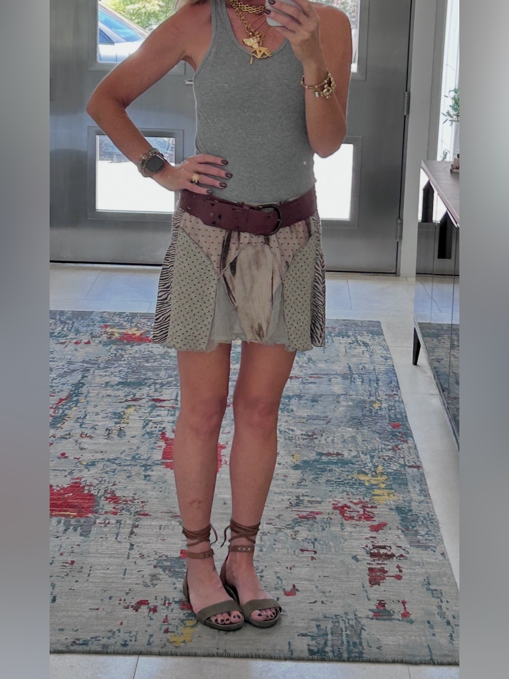 Peppe Peluso patchwork mini skirt